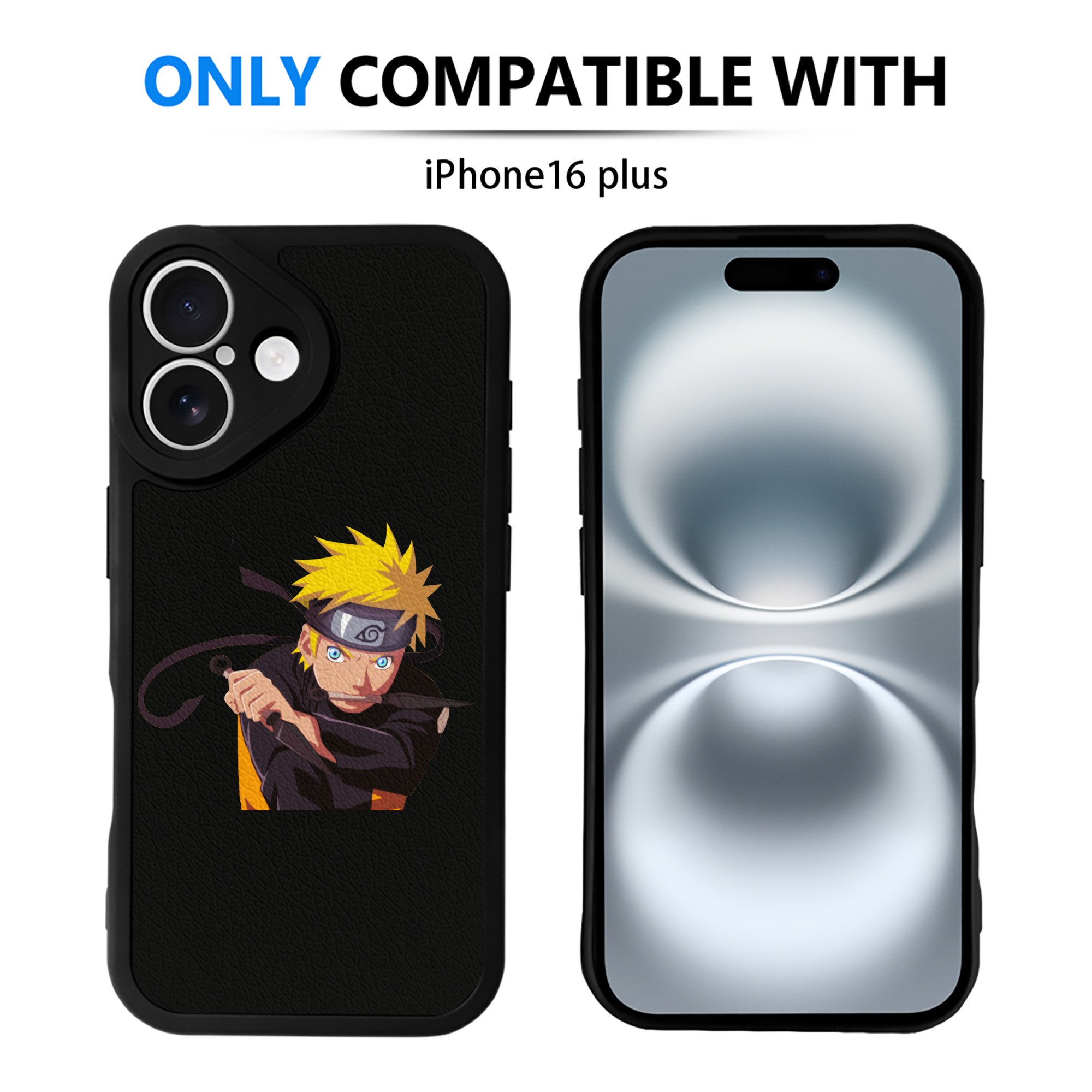 （画像用） NARUTO -ナルト- うずまき ナルト Uzumaki Naruto 【iPhone 16シリーズ対応】シリコンスマホケース（レザー調） 材質：シリコン